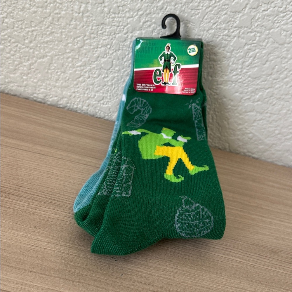 ELF Festive Green Men's Socks 2 pairs